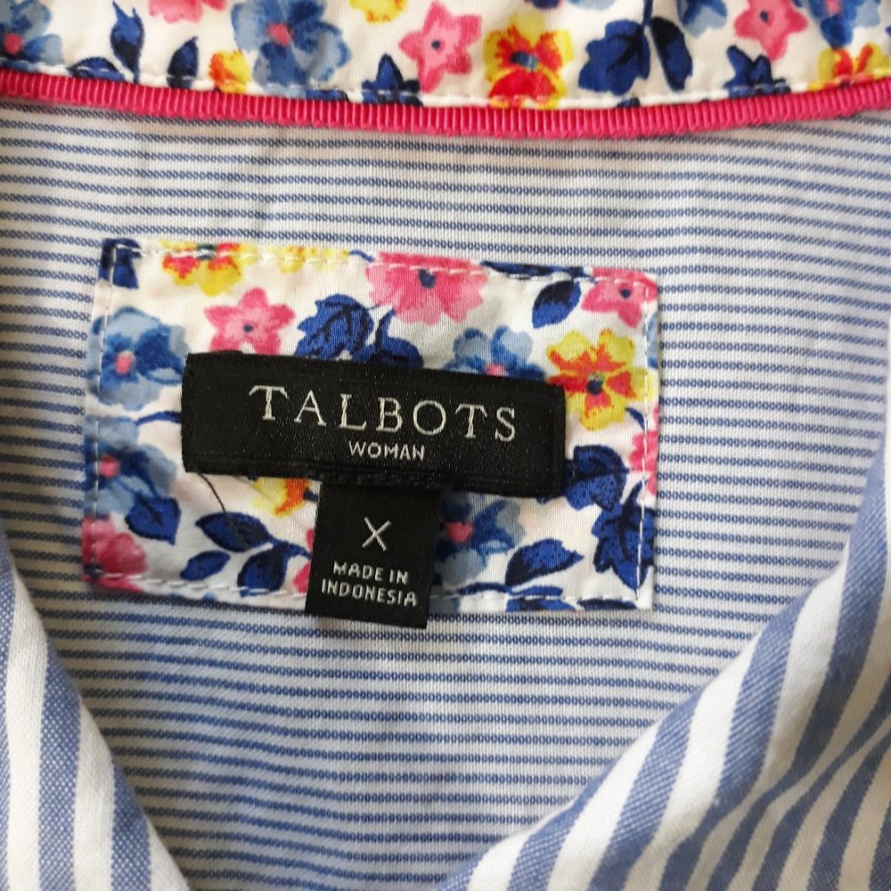 Talbots Striped Blouse Plus - image 3